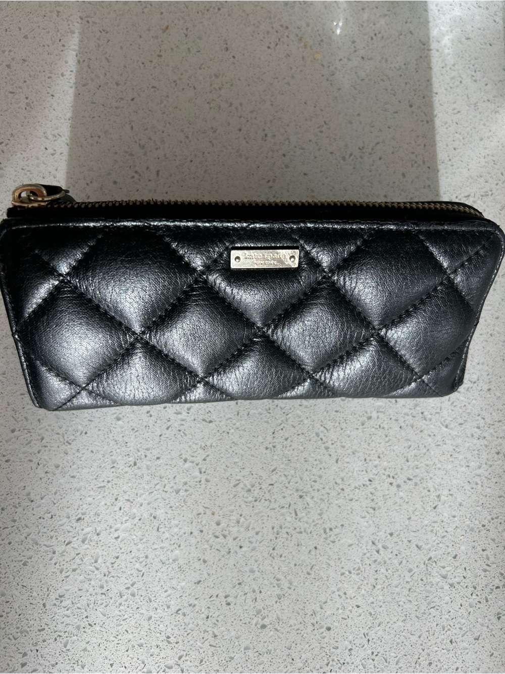kate spade Black Quilted Zip-Around Wallet